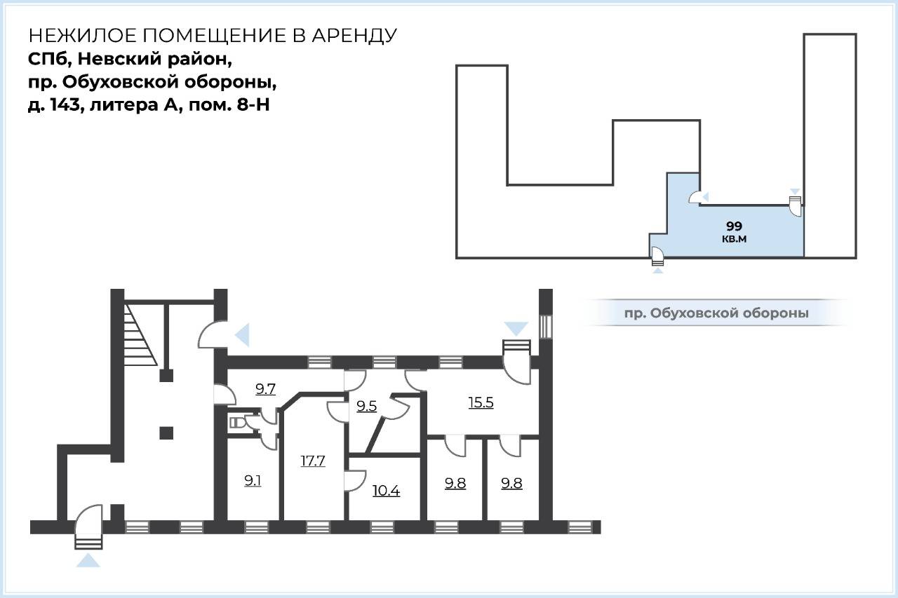 Нежилое помещение в аренду для субъектов малого и среднего  предпринимательства в Санкт-Петербурге